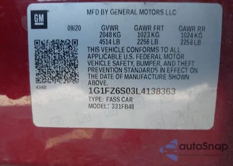 2020 Chevrolet Bolt Ev Fwd Premier from USA, damaged, VIN 1G1FZ6S03L4138363
